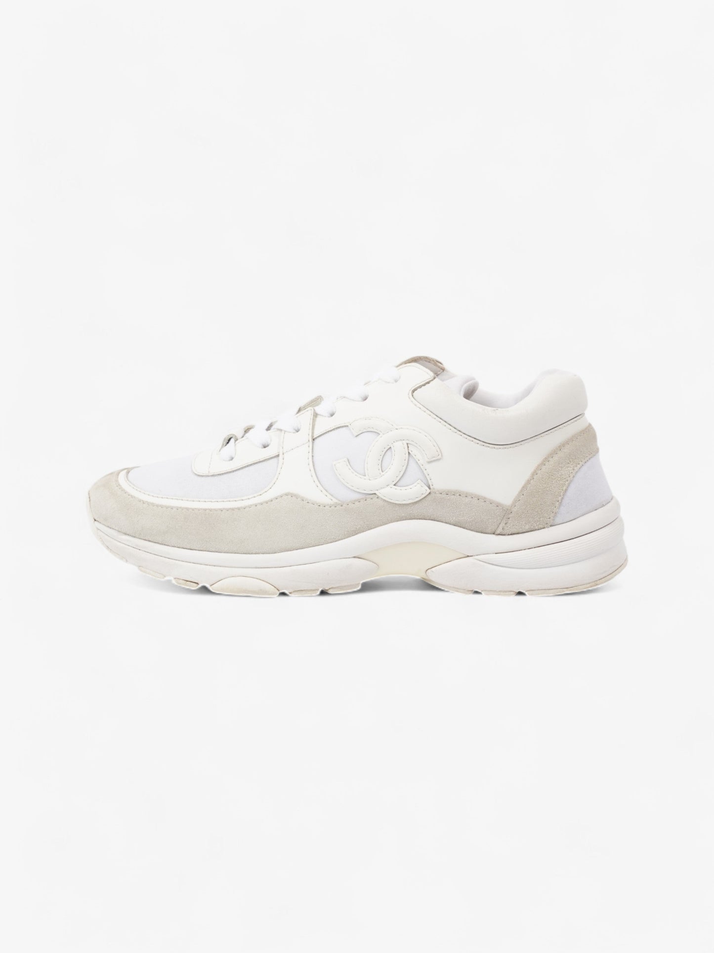 Chanel CC Logo Sneakers White  Suede EU 39 UK 6