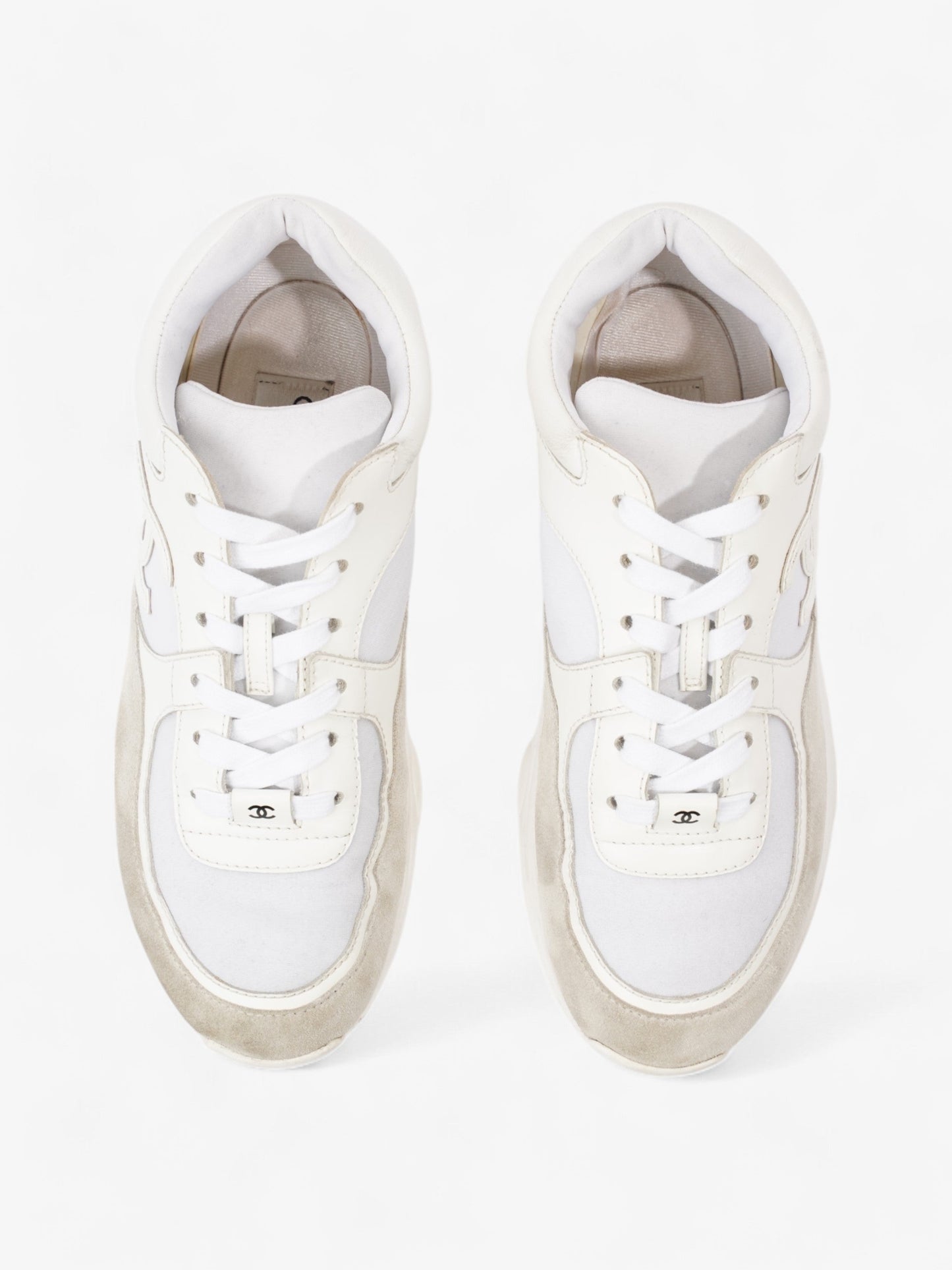Chanel CC Logo Sneakers White  Suede EU 39 UK 6