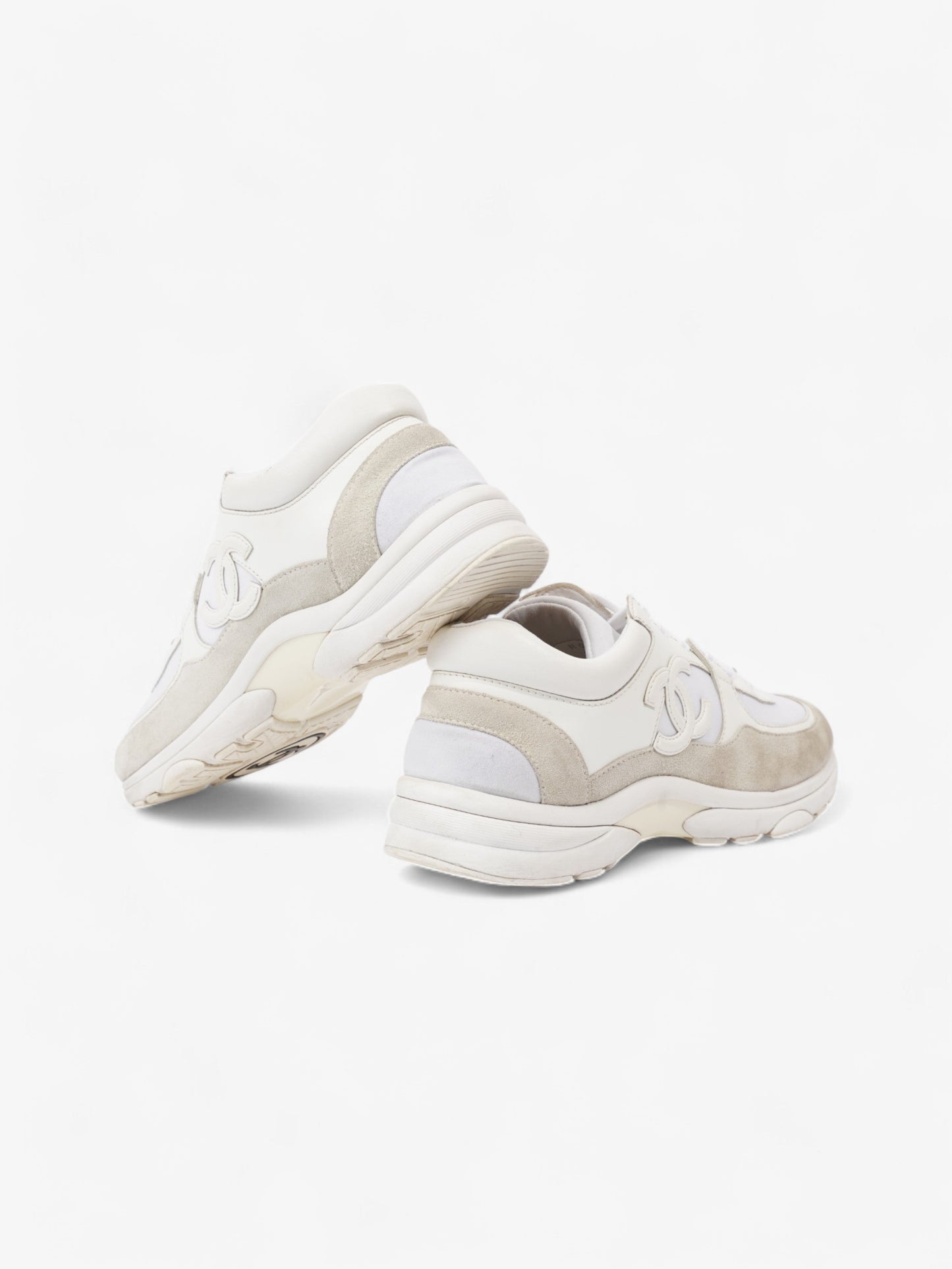 Chanel CC Logo Sneakers White  Suede EU 39 UK 6