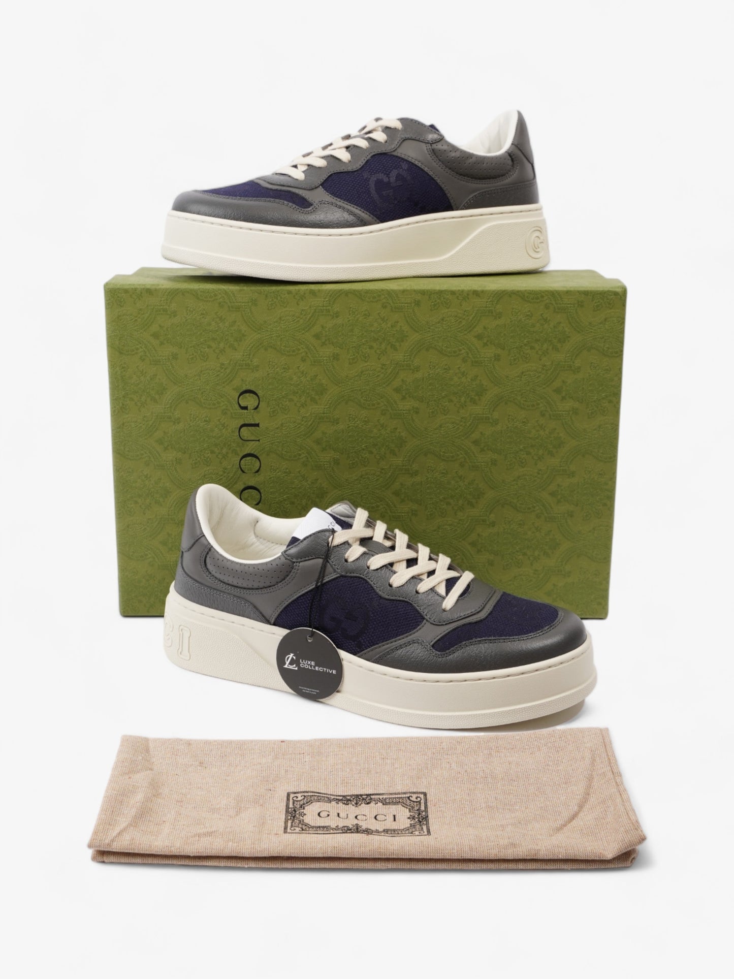 Gucci GG Sneakers Navy / Grey Canvas EU 43 UK 9