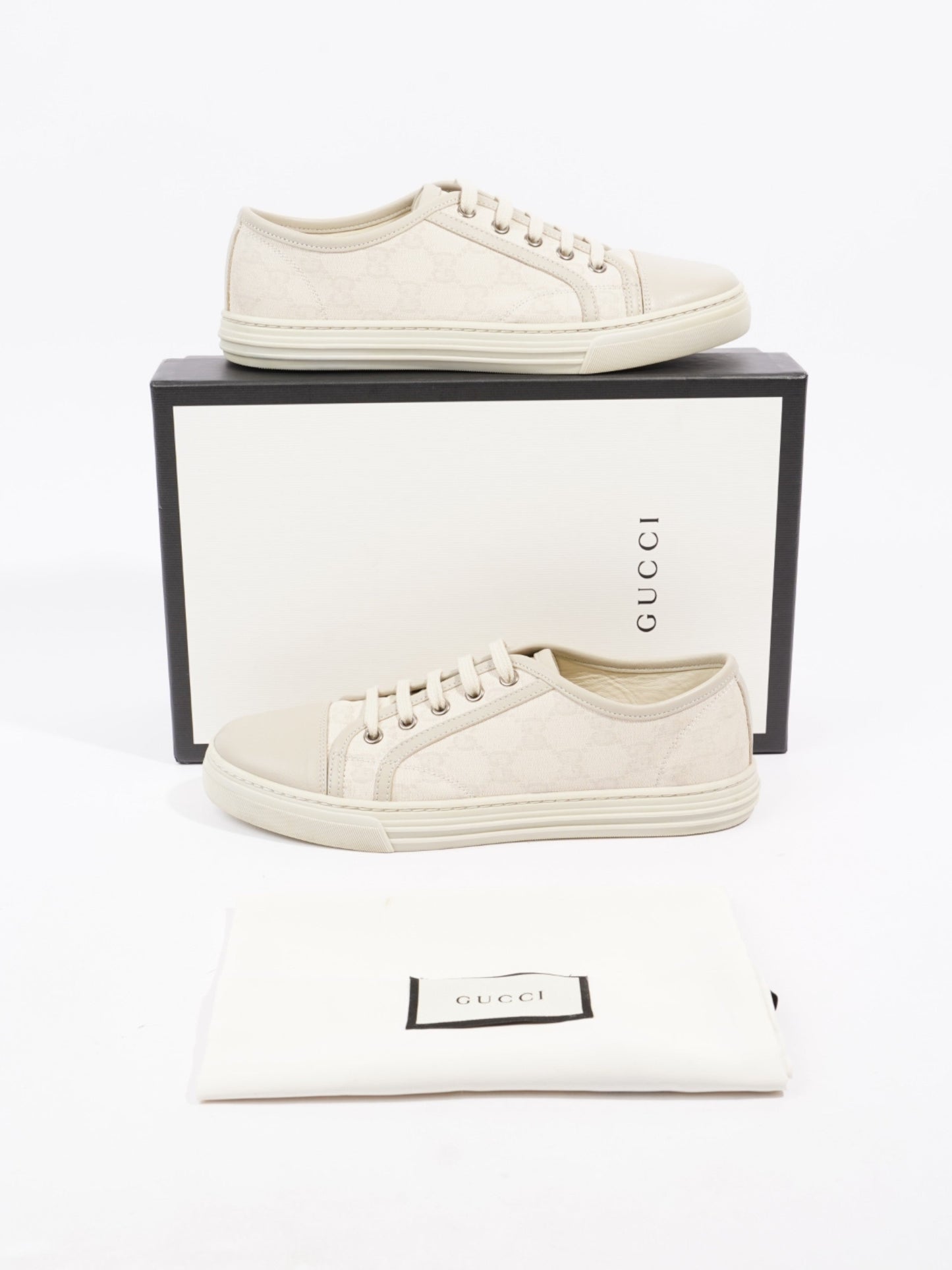 Gucci GG Low Top Sneaker Cream Canvas EU 38 UK 5