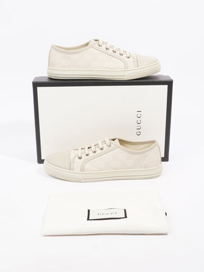 Gucci GG Low Top Sneaker Cream Canvas EU 38 UK 5
