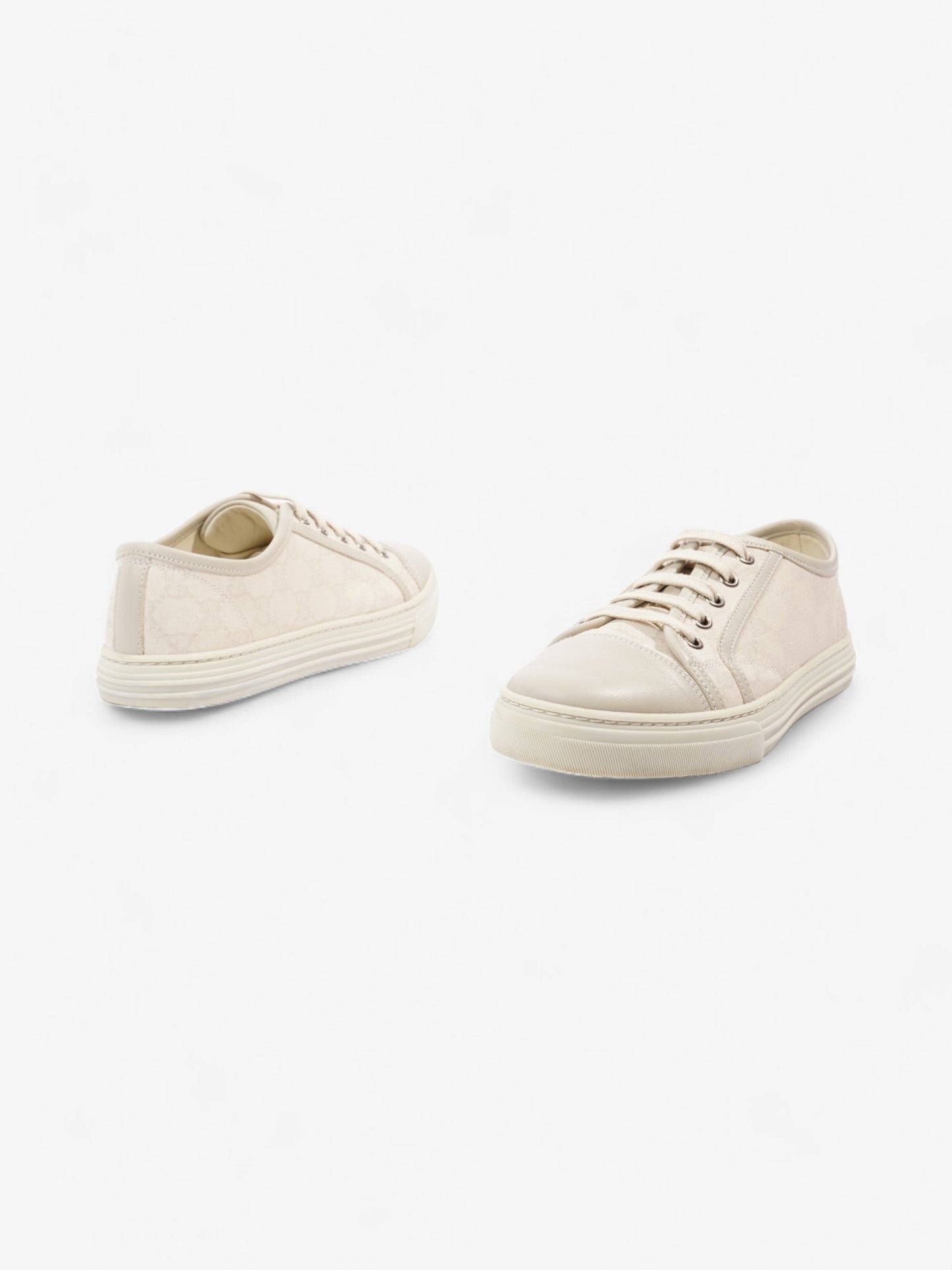 Gucci GG Low Top Sneaker Cream Canvas EU 38 UK 5