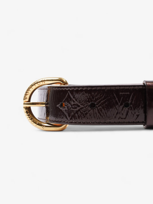 Louis Vuitton Single Buckle Belt Burgundy Patent Leather 80cm 32"
