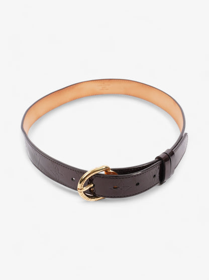 Louis Vuitton Single Buckle Belt Burgundy Patent Leather 80cm 32"