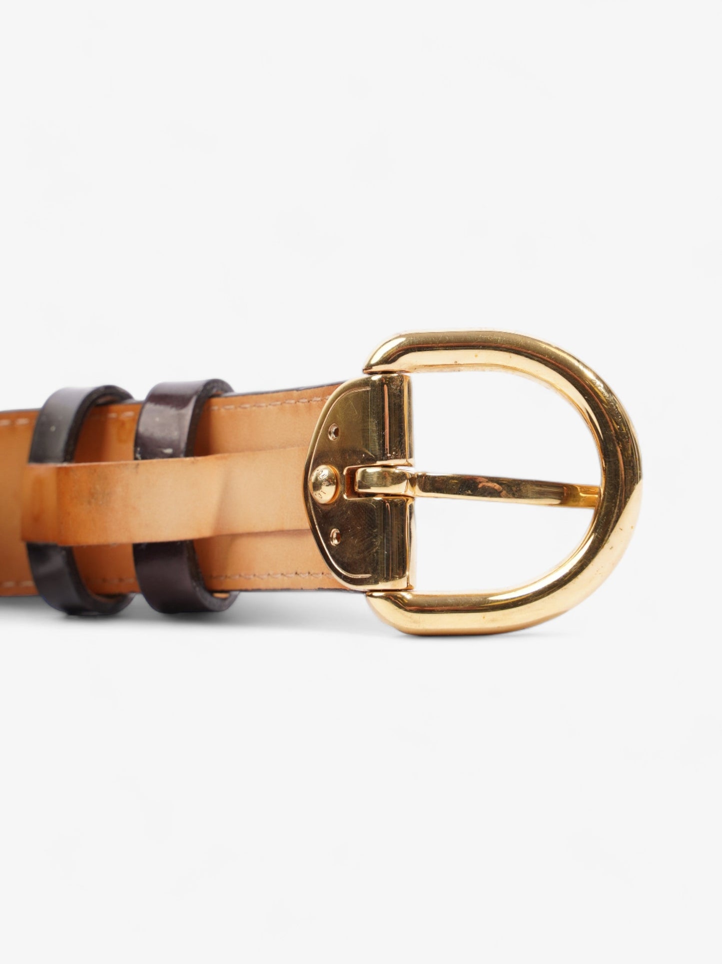 Louis Vuitton Single Buckle Belt Burgundy Patent Leather 80cm 32"