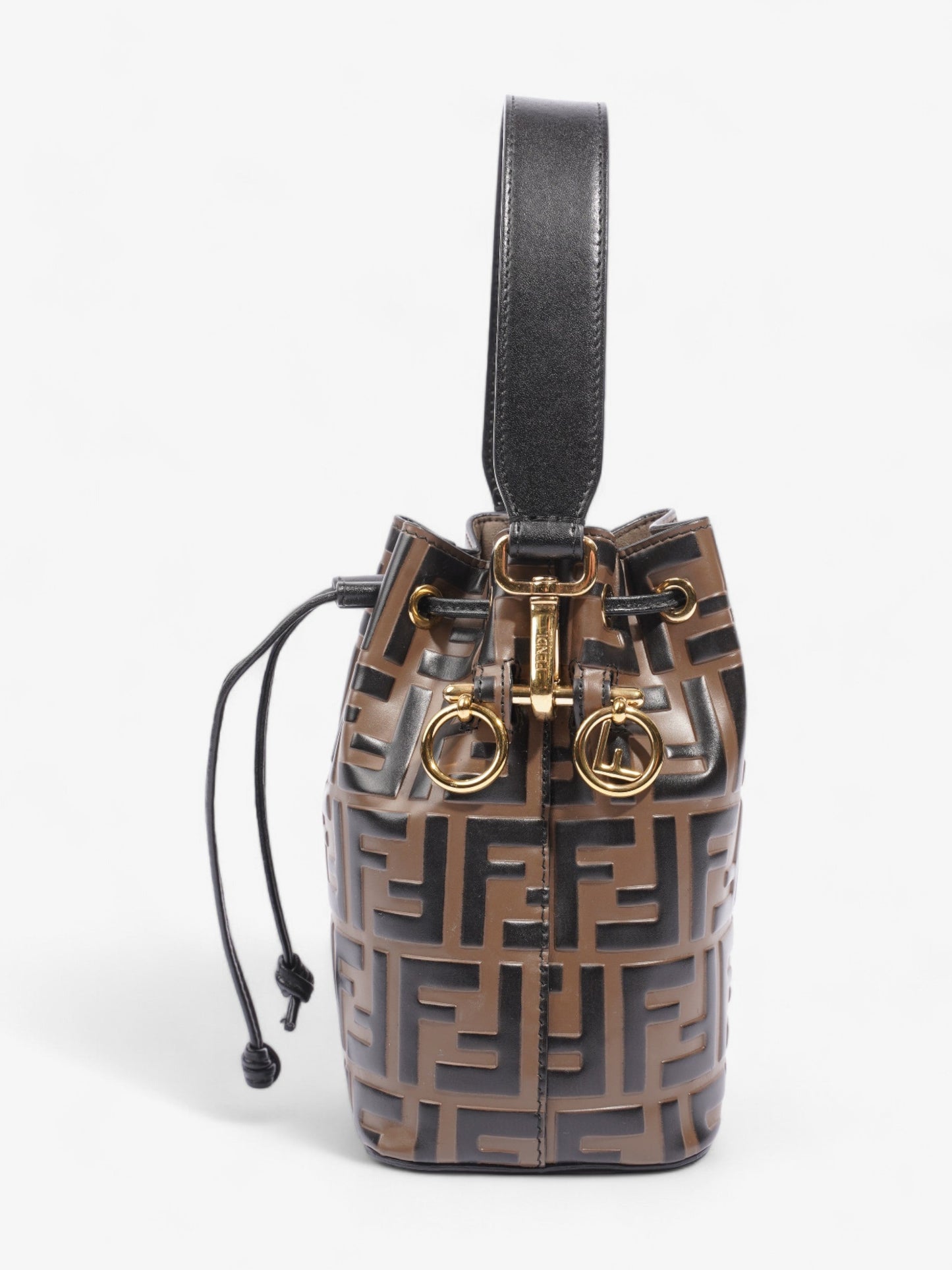 Fendi Mon Tresor Brown  / Black Calfskin Leather Mini
