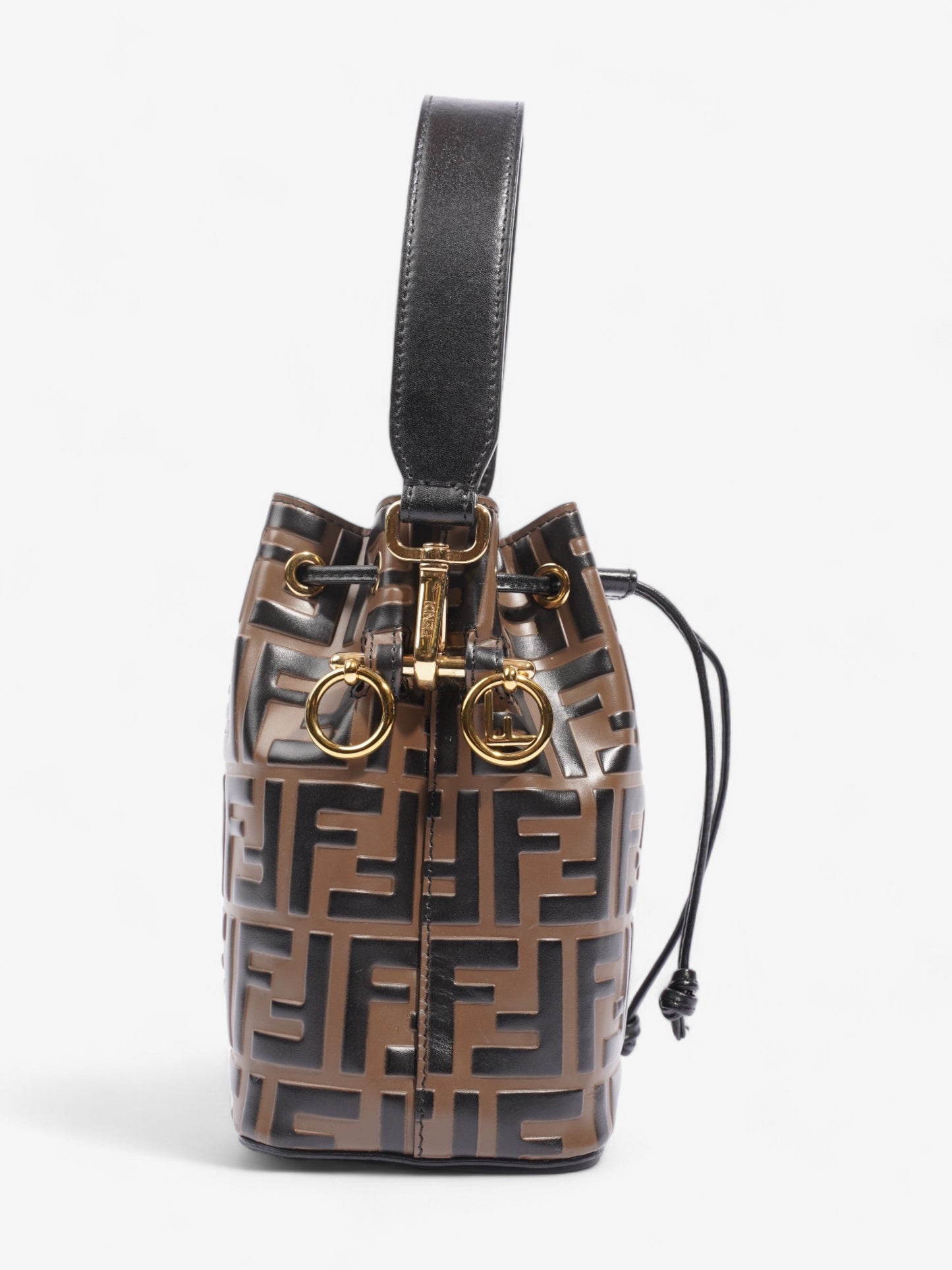 Fendi Mon Tresor Brown  / Black Calfskin Leather Mini