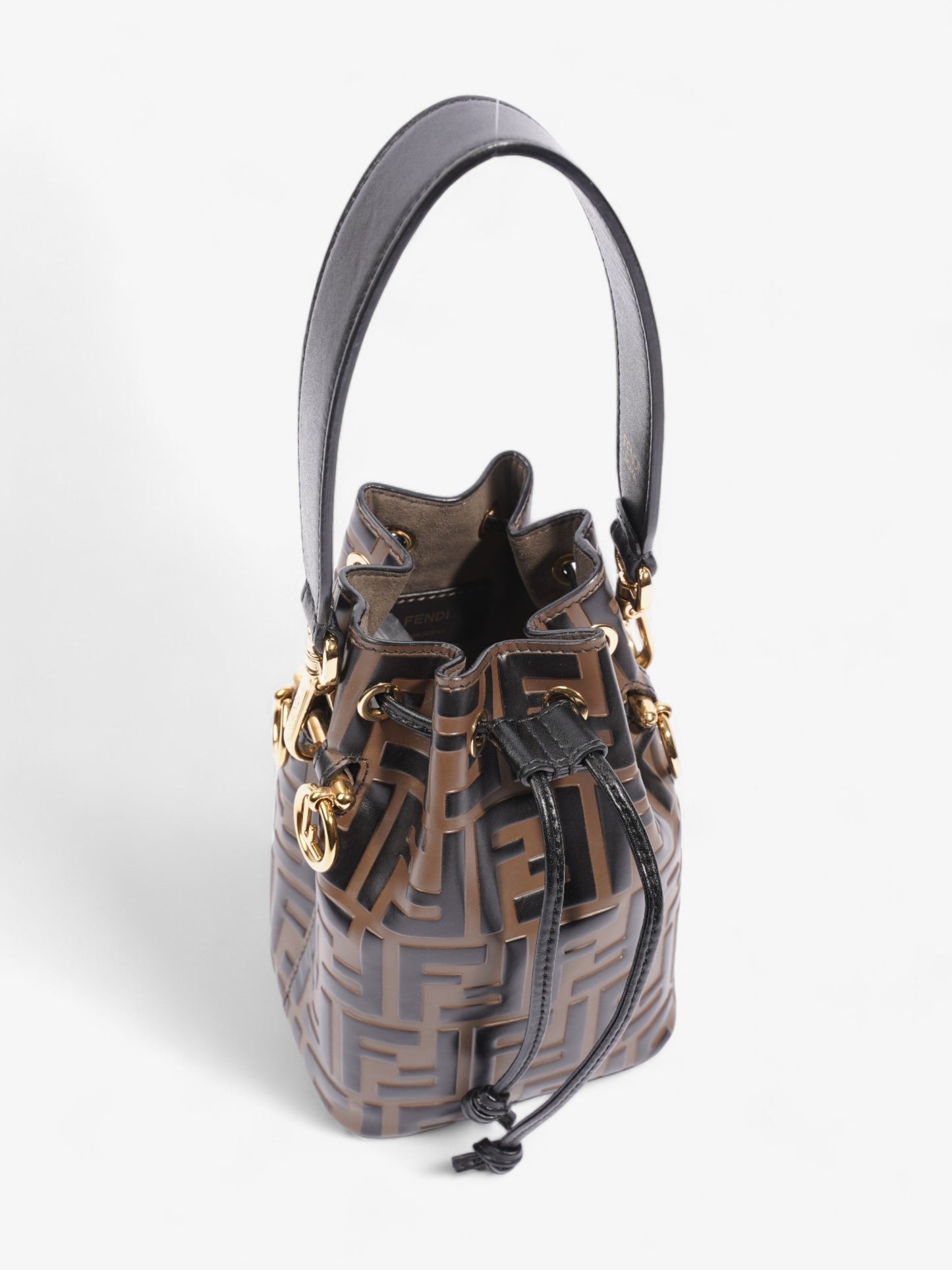 Fendi Mon Tresor Brown  / Black Calfskin Leather Mini