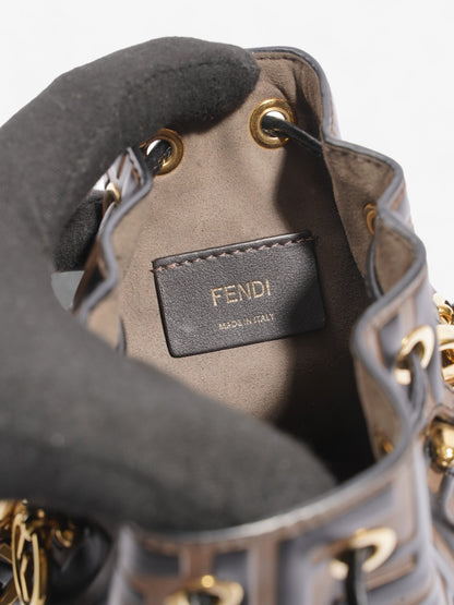 Fendi Mon Tresor Brown  / Black Calfskin Leather Mini