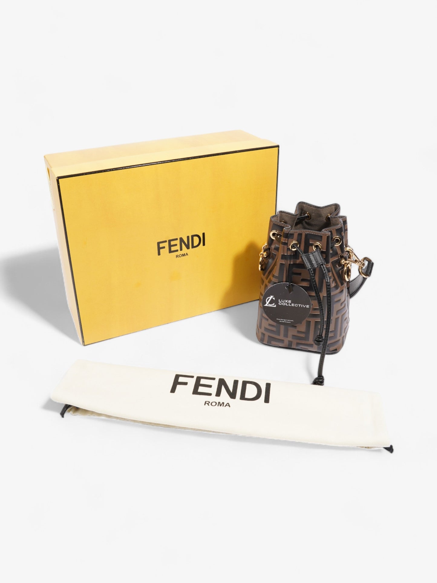 Fendi Mon Tresor Brown  / Black Calfskin Leather Mini