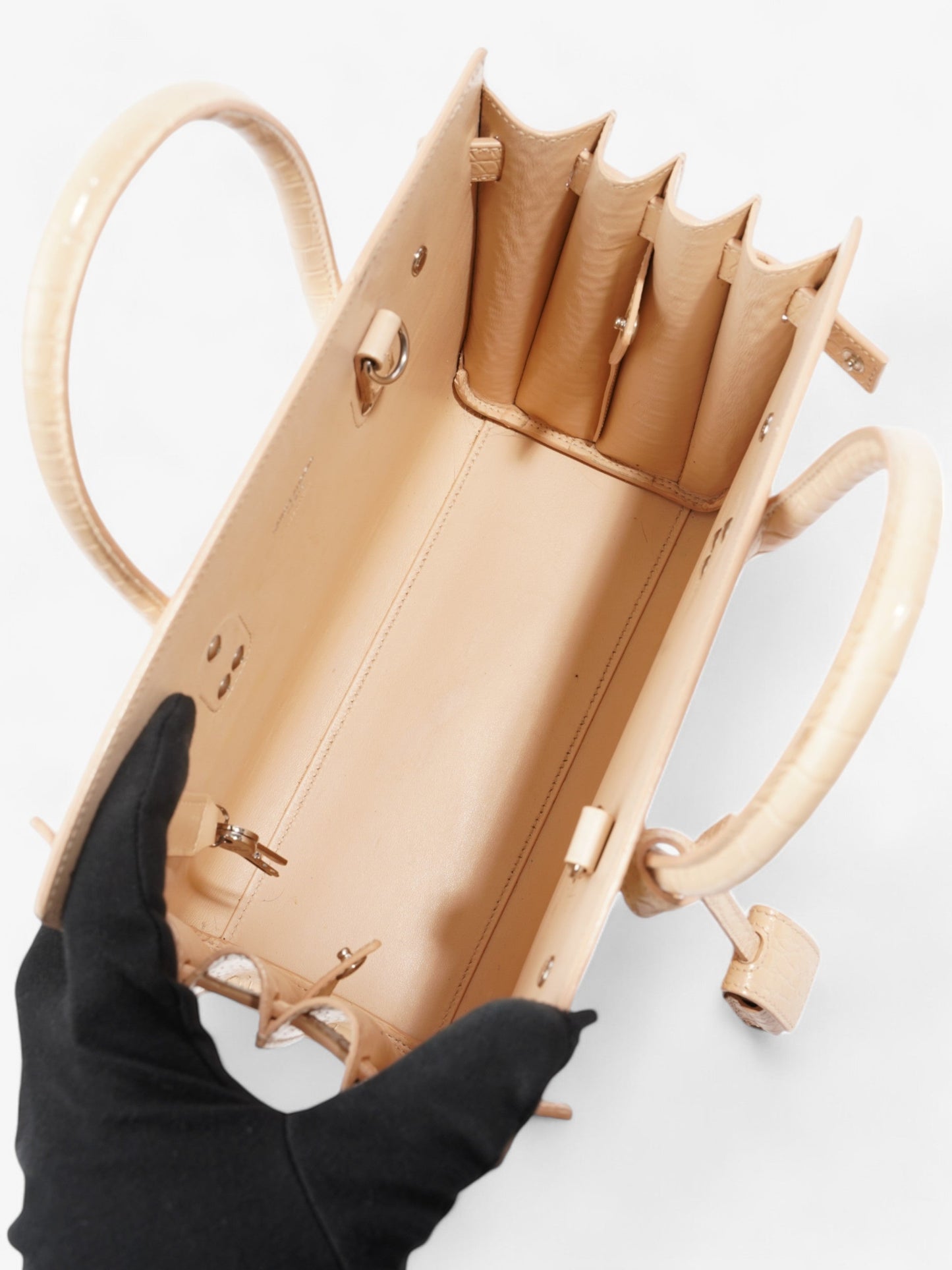 Saint Laurent Sac De Jour Light Beige Embossed Leather Baby