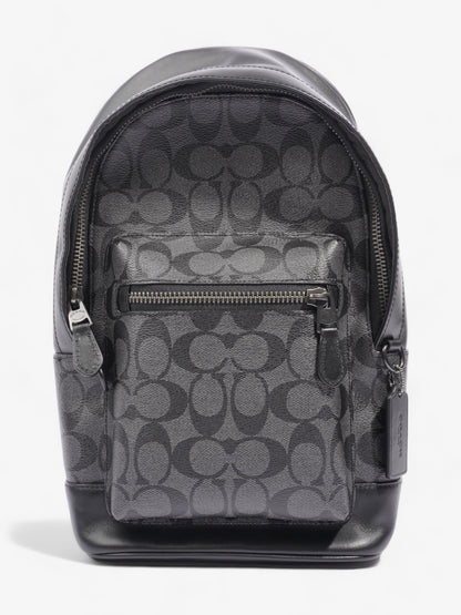 Coach West Pack Black Signature Canvas Coated Canvas