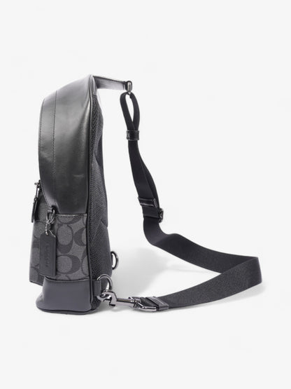 Coach West Pack Black Signature Canvas Coated Canvas