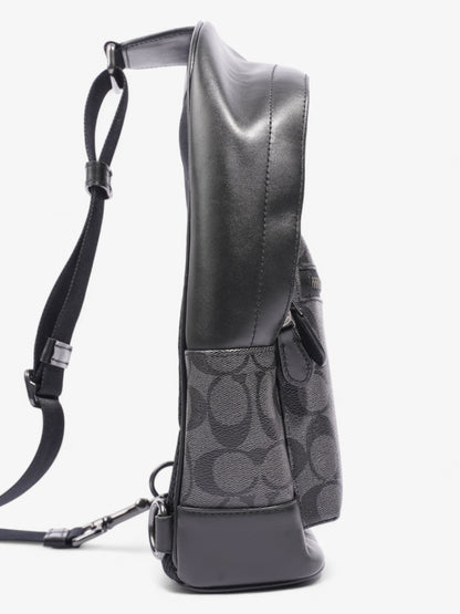Coach West Pack Black Signature Canvas Coated Canvas