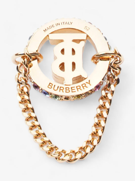 Burberry TB Pave Chain Ring Gold / Multicoloured Brass 52 (Diameter - 16.7mm)