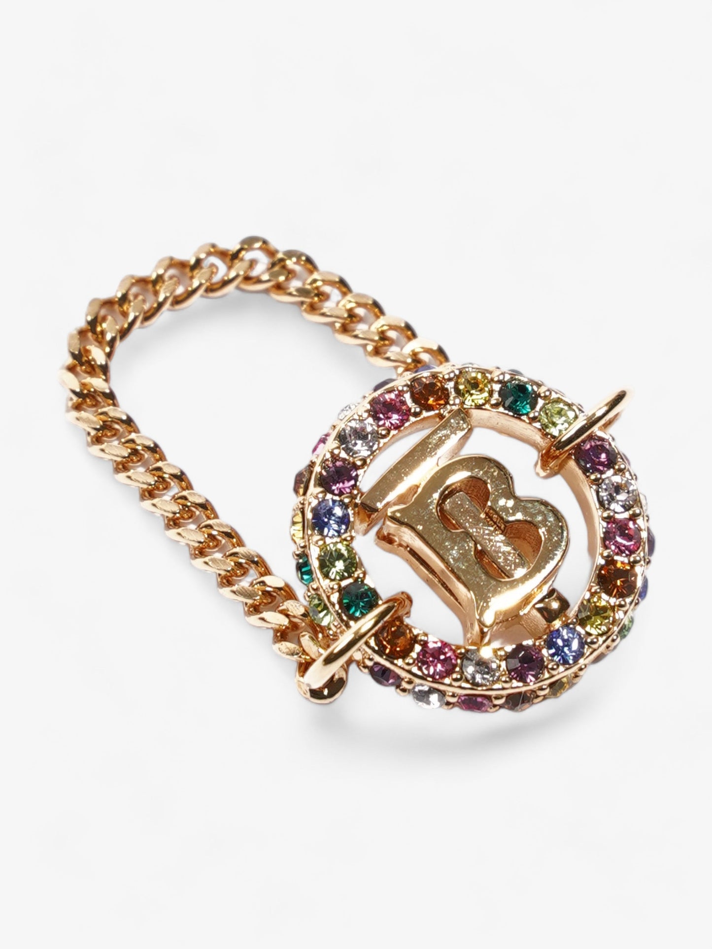 Burberry TB Pave Chain Ring Gold / Multicoloured Brass 52 (Diameter - 16.7mm)