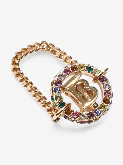 Burberry TB Pave Chain Ring Gold / Multicoloured Brass 52 (Diameter - 16.7mm)