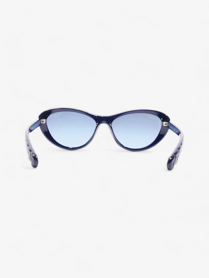 Chanel Chain Detail Cat Eye Sunglasses Navy Acetate 140mm