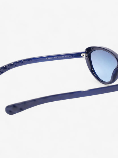 Chanel Chain Detail Cat Eye Sunglasses Navy Acetate 140mm