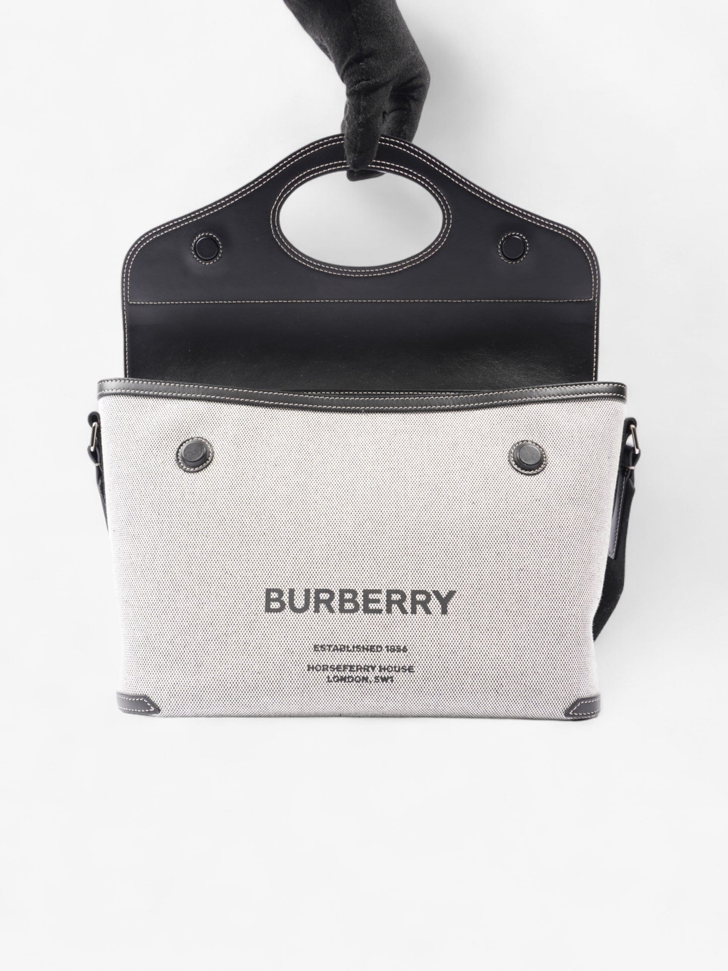 Burberry Horseferry Print Grey / Black Canvas