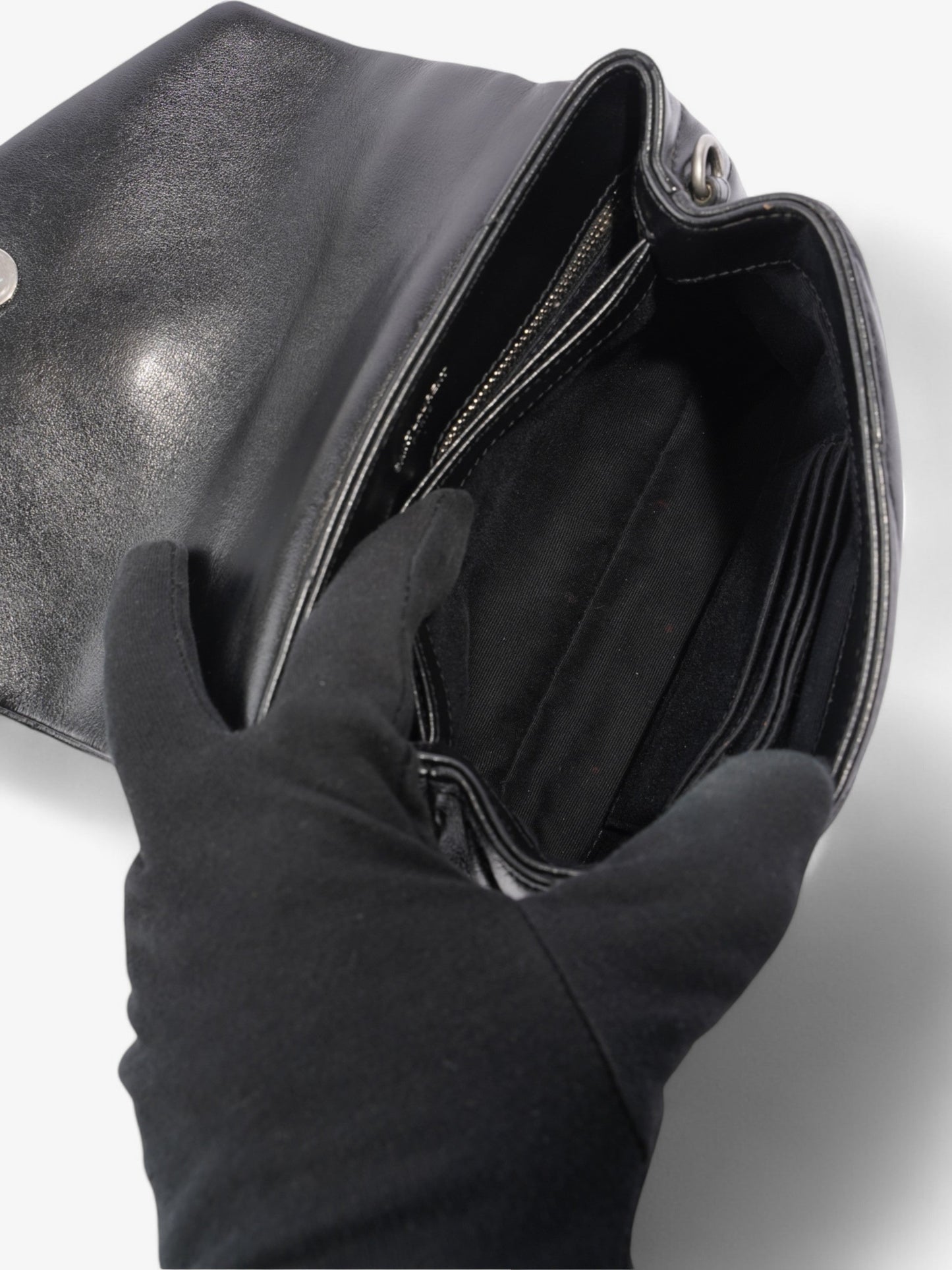 Saint Laurent Lou Lou Black Matelasse Leather Toy