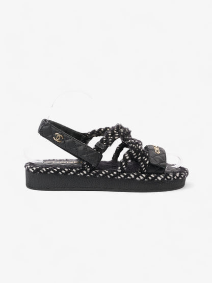 Chanel CC Sandals Black / White Leather EU 37 UK 4