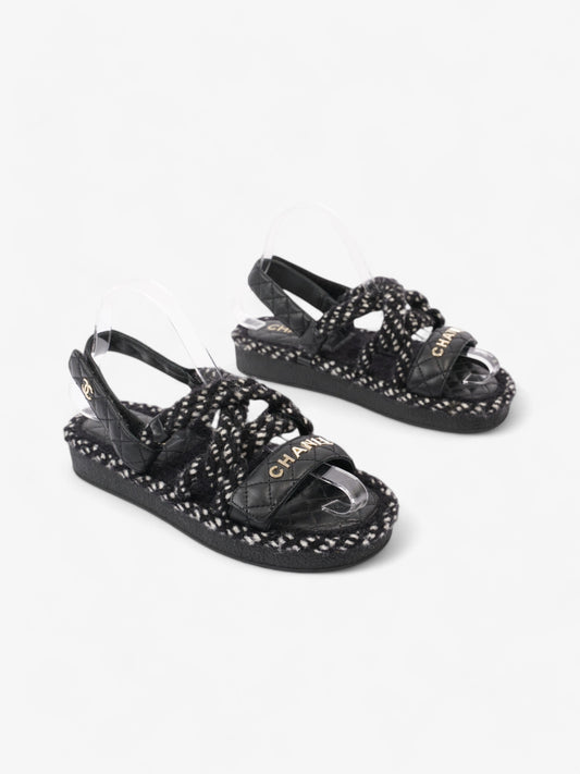 Chanel CC Sandals Black / White Leather EU 37 UK 4
