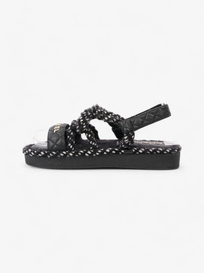 Chanel CC Sandals Black / White Leather EU 37 UK 4