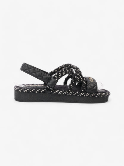 Chanel CC Sandals Black / White Leather EU 37 UK 4