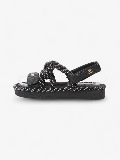 Chanel CC Sandals Black / White Leather EU 37 UK 4