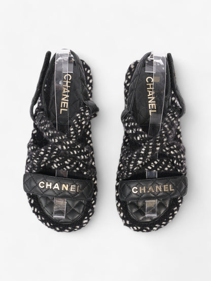 Chanel CC Sandals Black / White Leather EU 37 UK 4
