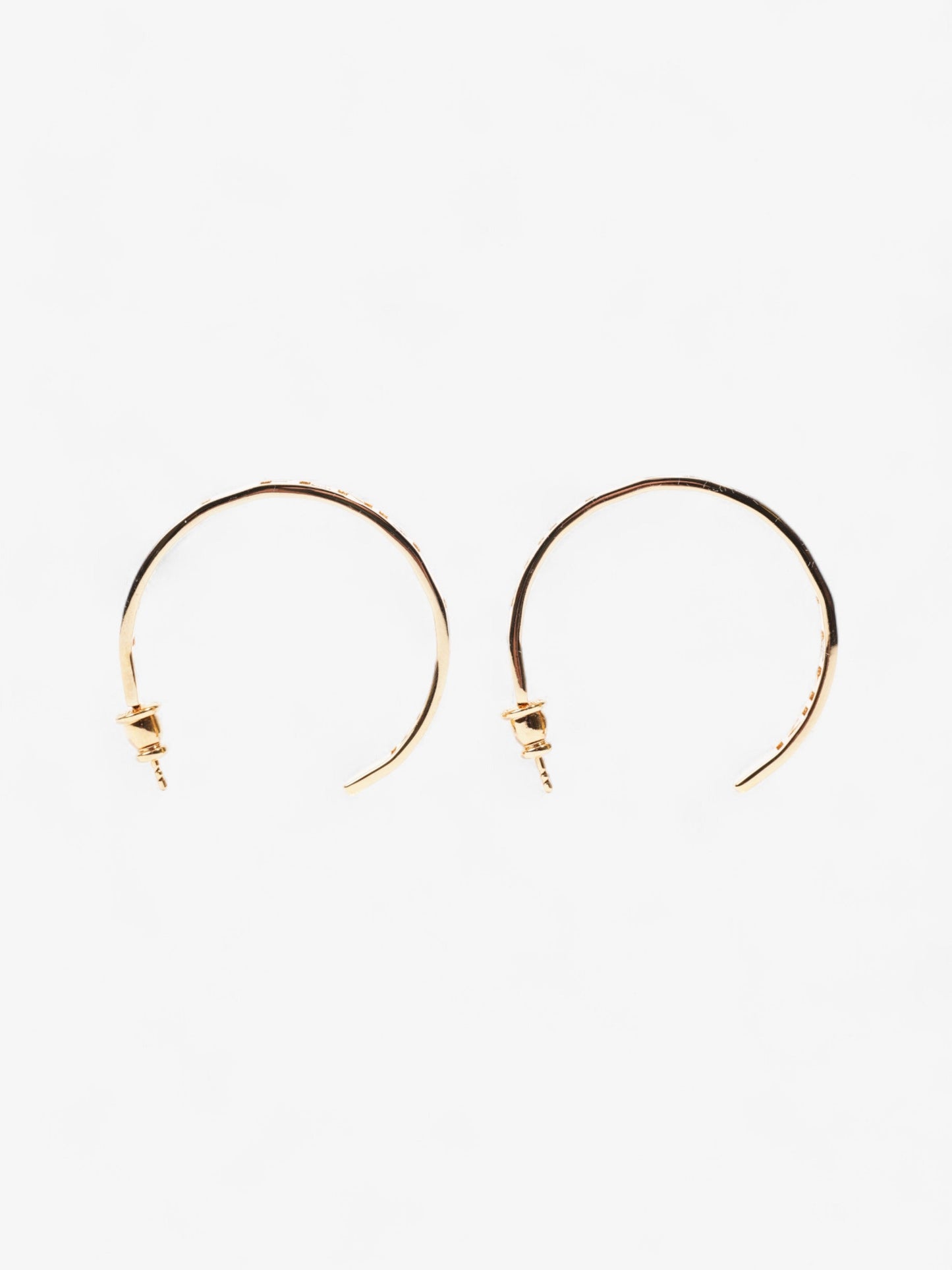 Fendi Logo Hoop Earrings Gold Base Metal
