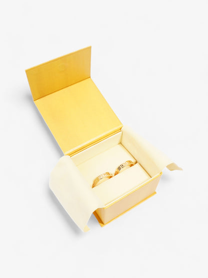 Fendi Logo Hoop Earrings Gold Base Metal