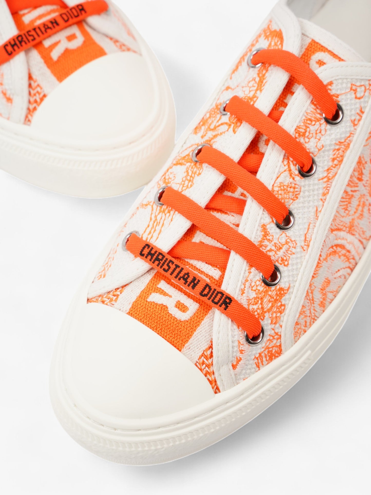 Christian Dior Walk'n'Dior Sneaker White  / Orange Canvas EU 41 UK 8