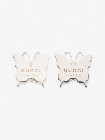 Gucci Butterfly Earrings Silver Silver Sterling