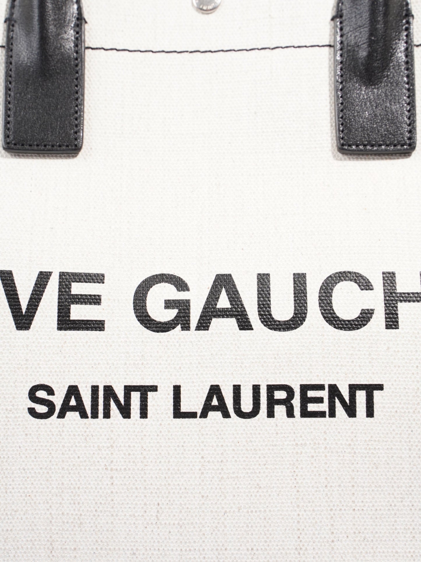 Saint Laurent Rive Gauche Tote Black / White Canvas