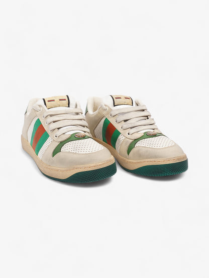 Gucci Screener GG Sneakers Beige / White / Green Leather EU 42.5 UK 8.5