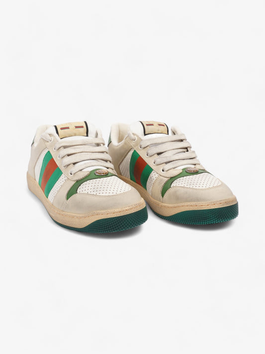 Gucci Screener GG Sneakers Beige / White / Green Leather EU 42.5 UK 8.5