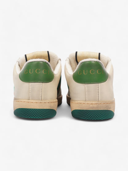 Gucci Screener GG Sneakers Beige / White / Green Leather EU 42.5 UK 8.5