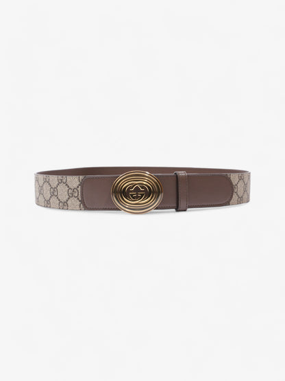 Gucci GG Interlocking Belt GG Supreme / Brown / Gold Canvas 95cm / 38"