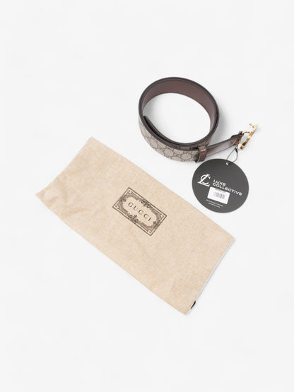 Gucci GG Interlocking Belt GG Supreme / Brown / Gold Canvas 95cm / 38"