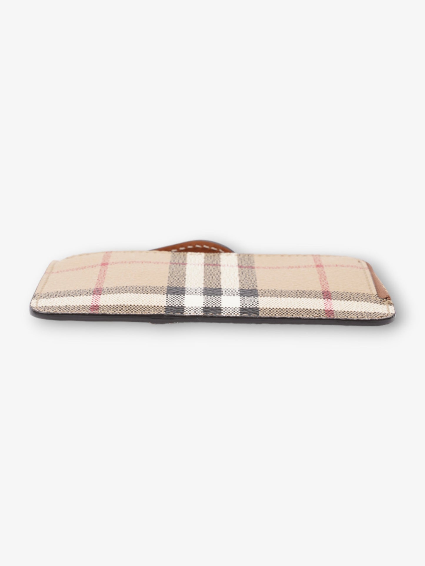 Burberry Check Zip Half Card Case Archive Beige Coated Canvas