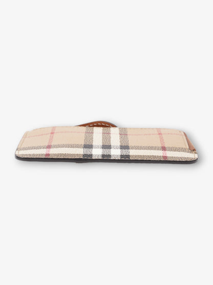 Burberry Check Zip Half Card Case Archive Beige Coated Canvas