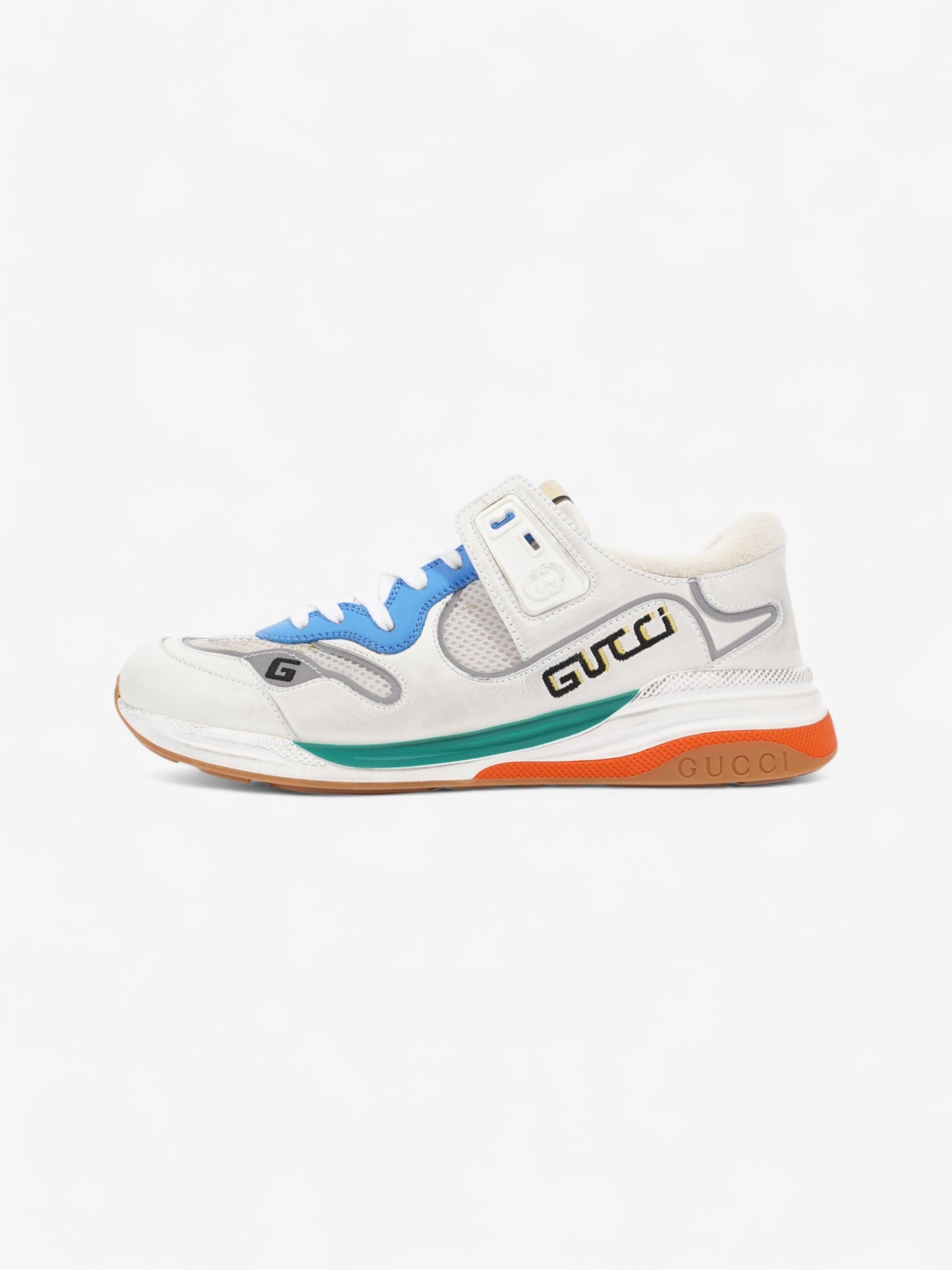 Gucci Ultrapace Sneakers White  / Blue / Green Mesh EU 42 UK 8