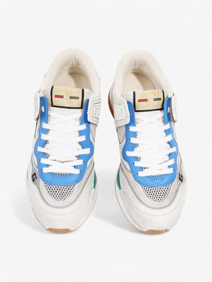 Gucci Ultrapace Sneakers White  / Blue / Green Mesh EU 42 UK 8