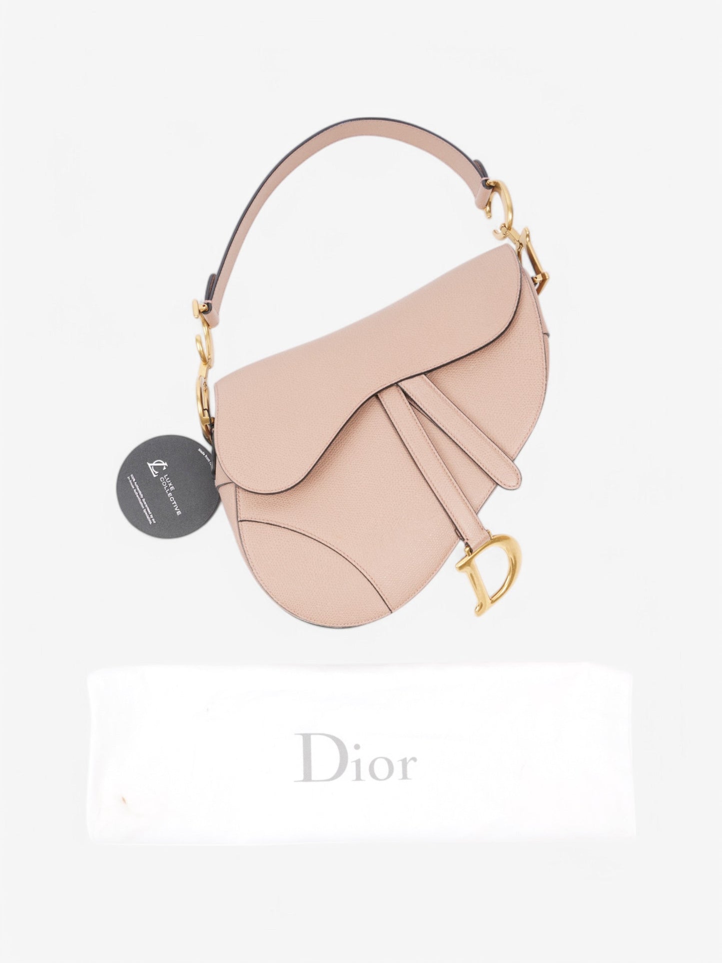 Christian Dior Saddle Bag Rose Beige  Calfskin Leather