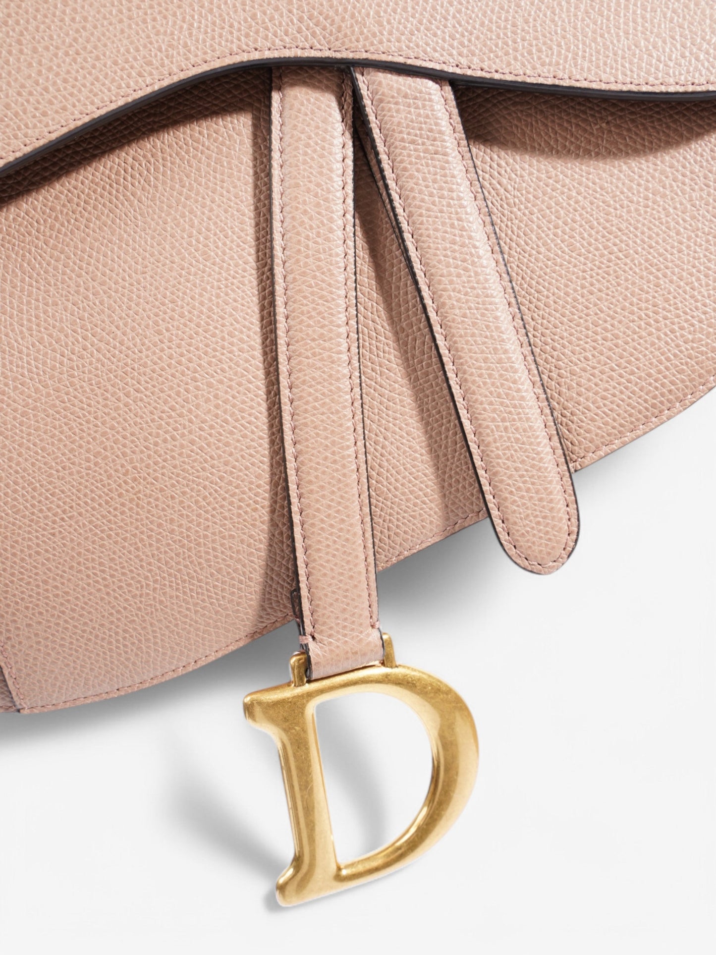Christian Dior Saddle Bag Rose Beige  Calfskin Leather