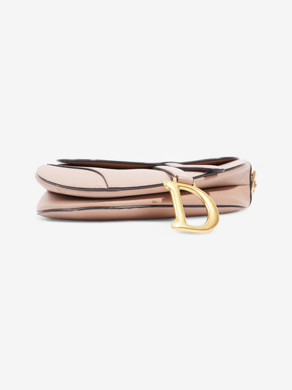 Christian Dior Saddle Bag Rose Beige  Calfskin Leather