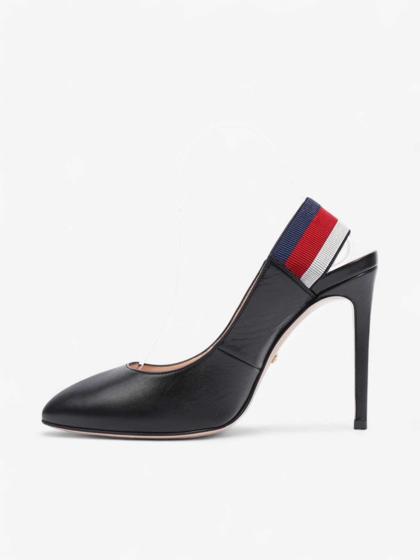 Gucci Slingback Heels 100 Black Leather EU 37.5 UK 4.5